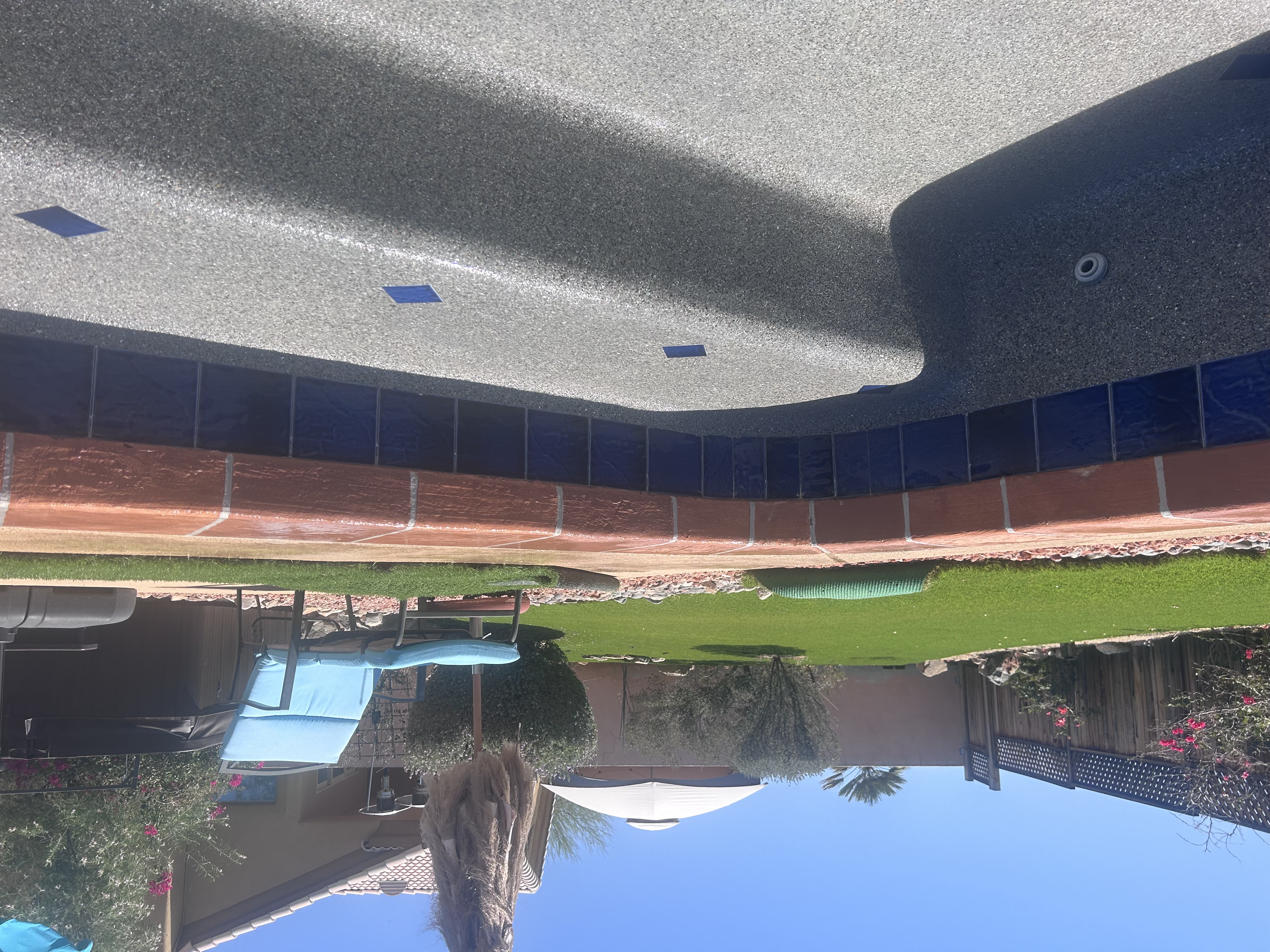 Pool tile cleaning — after